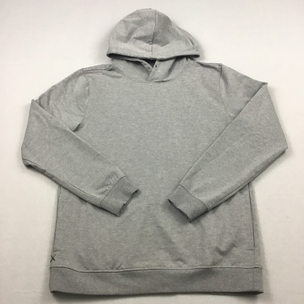 CUTS Hoodie Men Large Gray Solid Pullover Knit Minimalist Essential Sweatshirt L